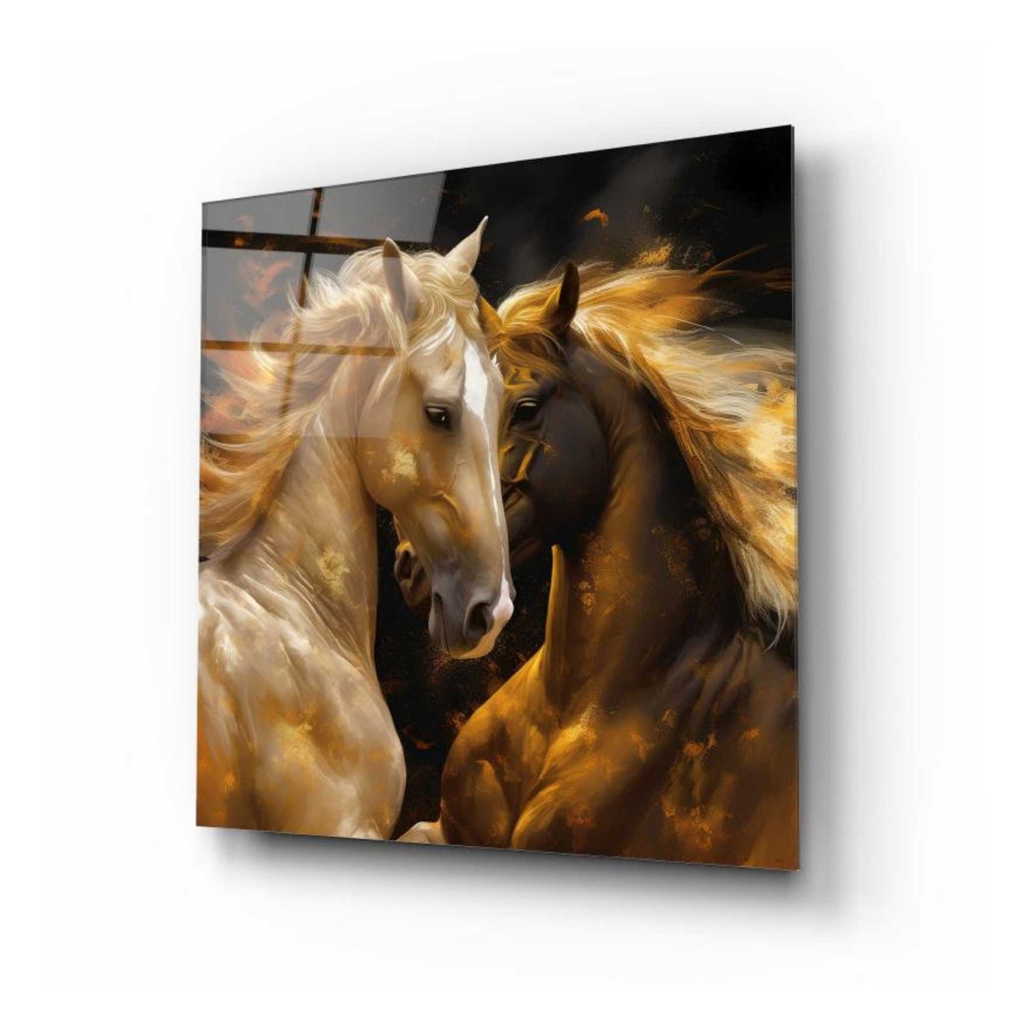 Two Horse Glass Wall Art