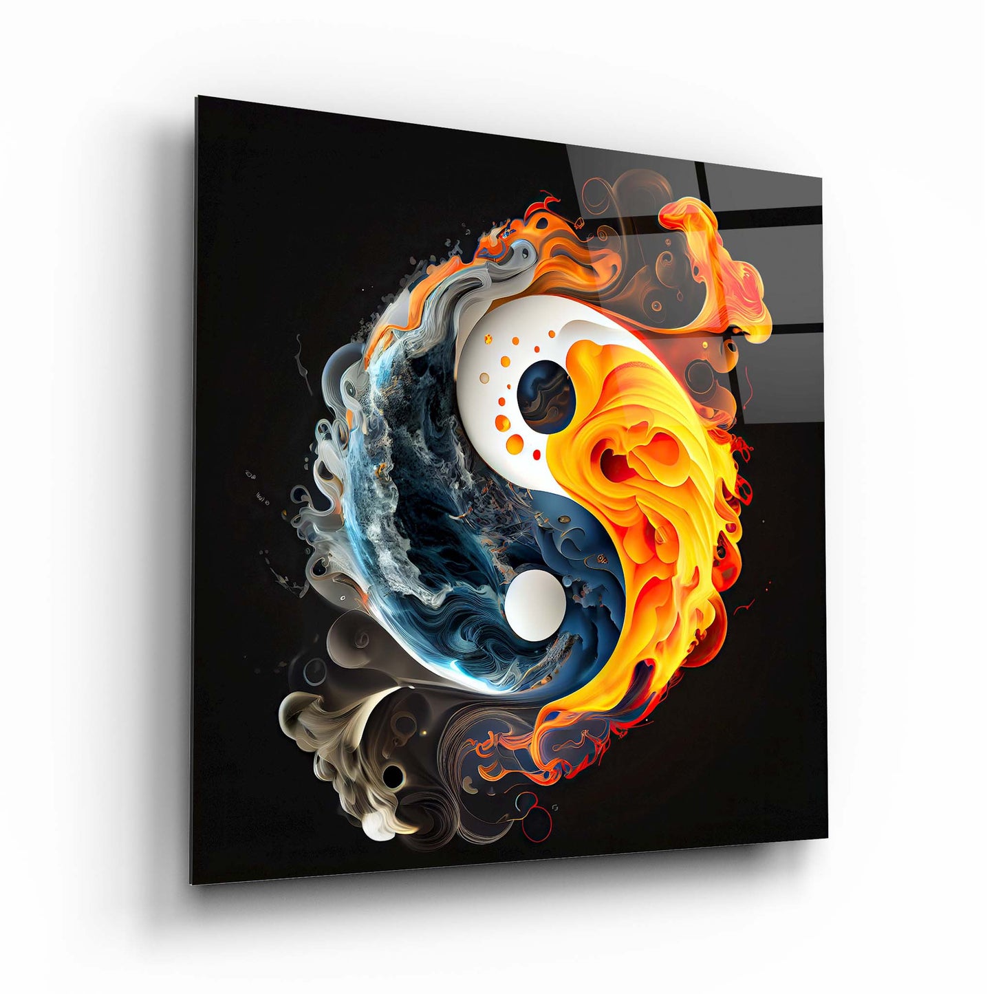 Ying Yang Glass Wall Art 2