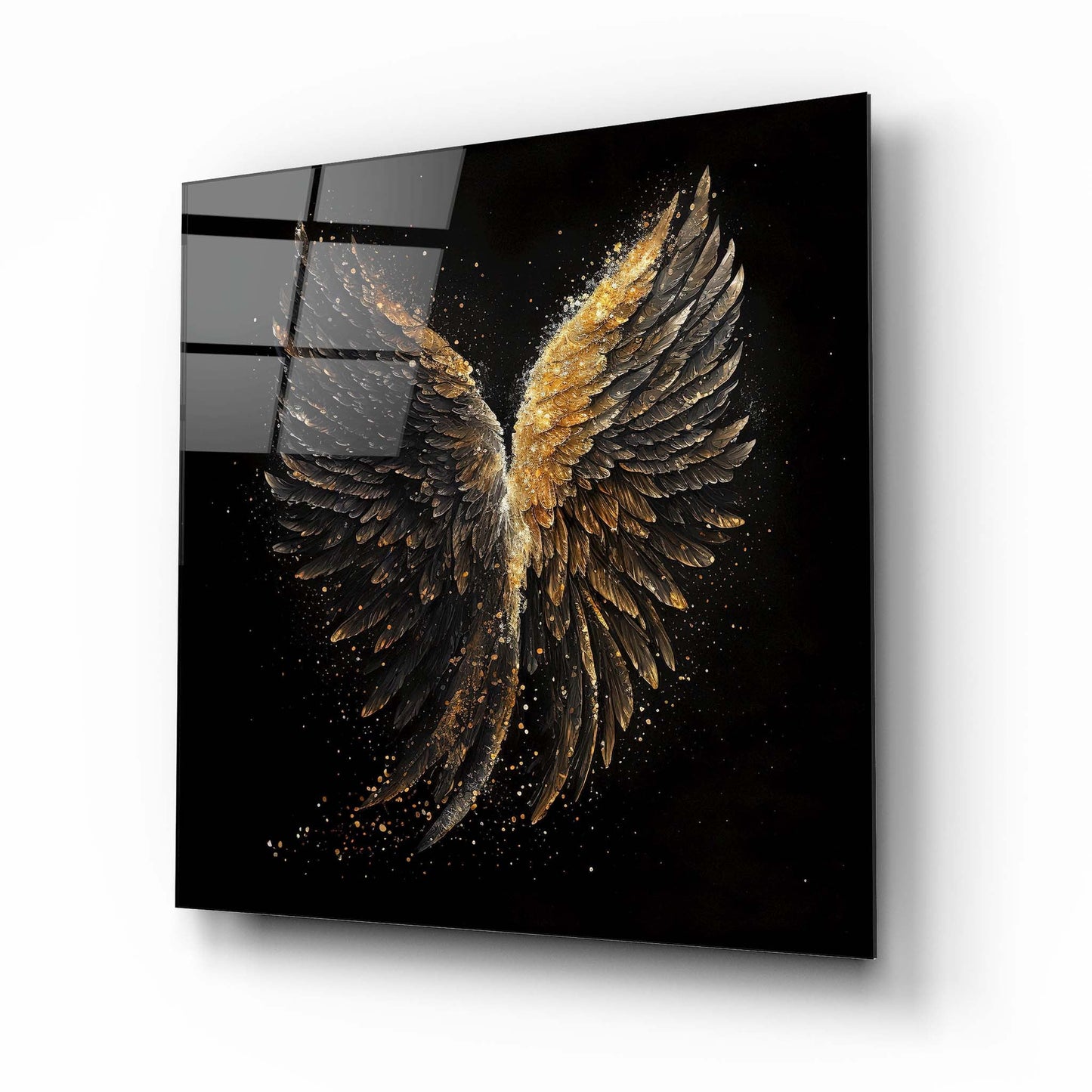 Gold Wing Glass Wall Art 2