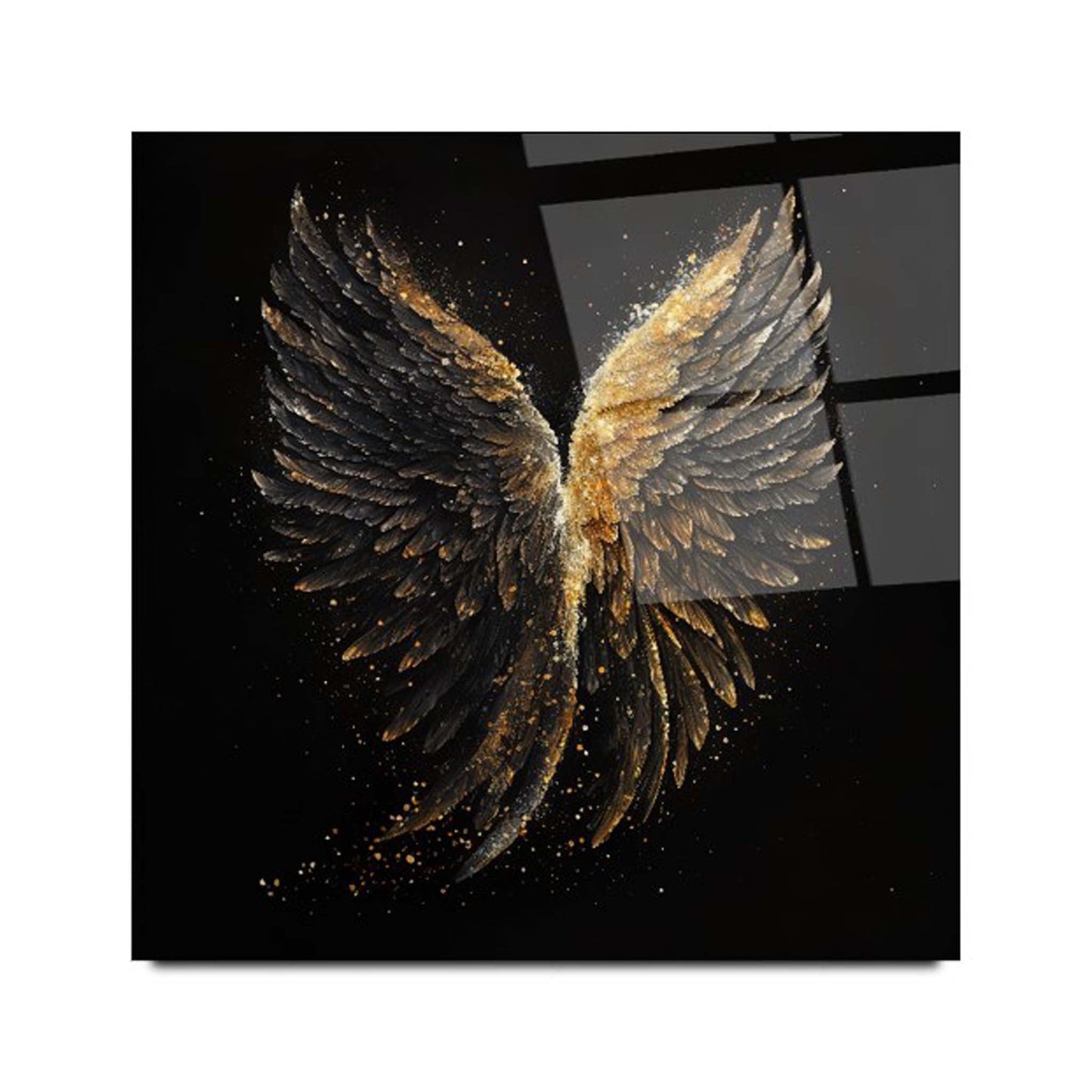 Gold Wing Glass Wall Art 2
