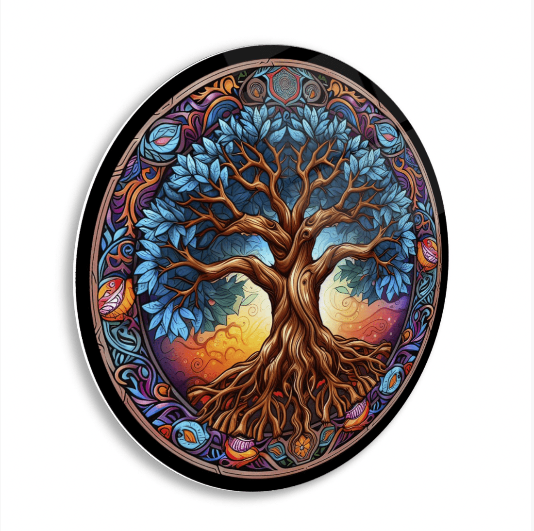 Colourful Tree Root Glass Wall Art