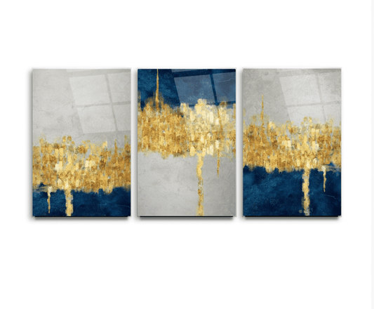 Abstract Wall Decor Glass Wall Art & Set of 3