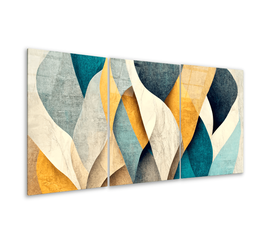 Colourful Wall Decor Glass Wall Art & Set of 3