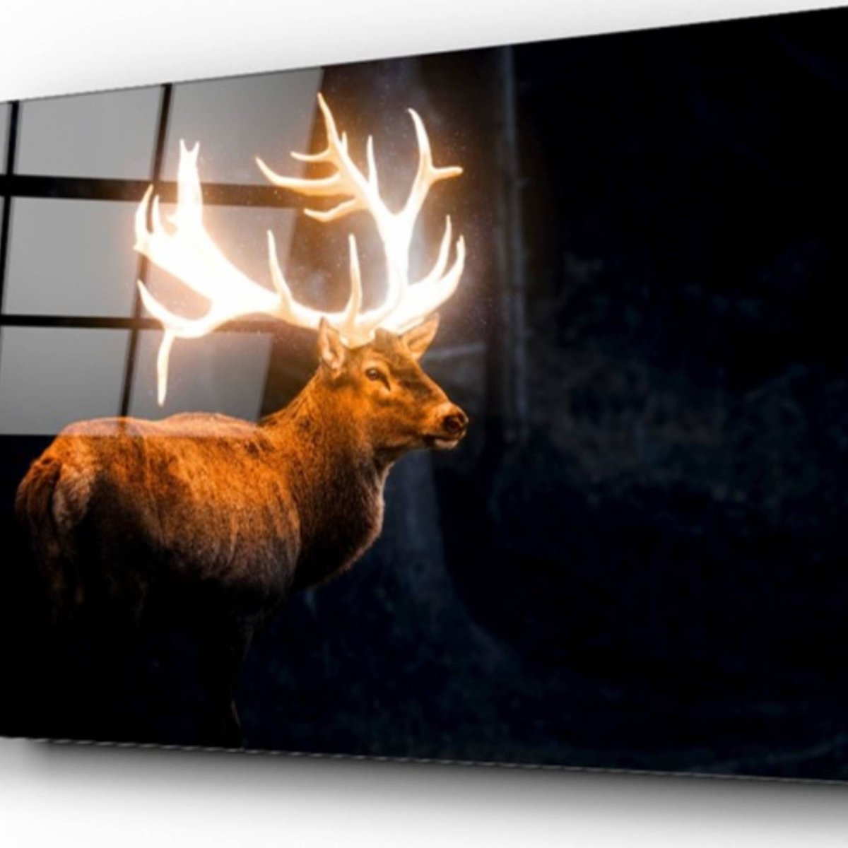 Lighted Deer Glass Painting - Artchi