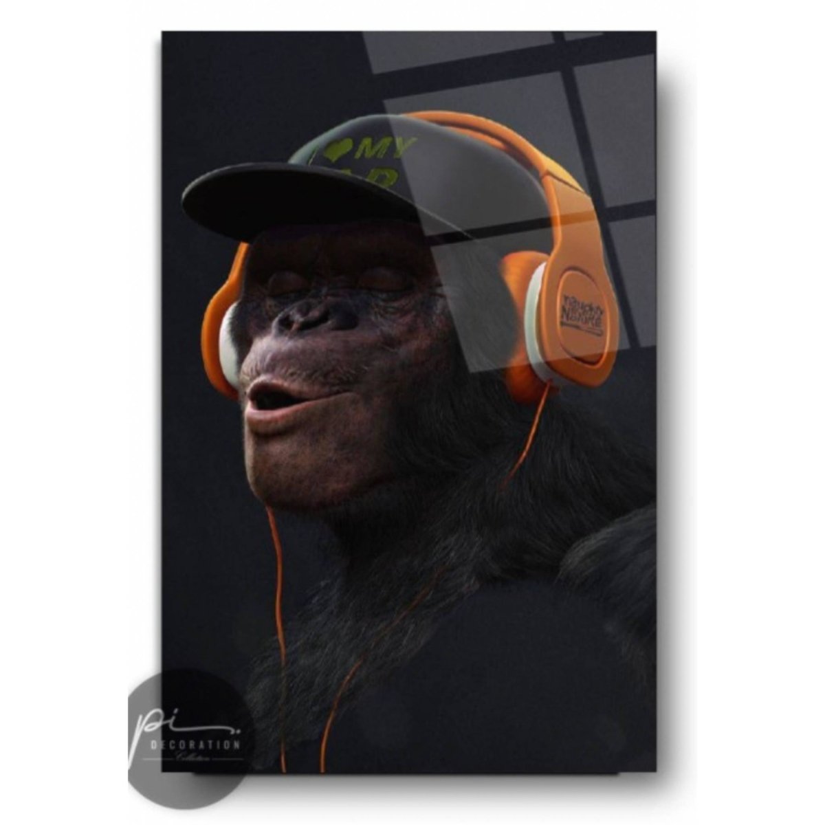 Orange Monkey Glass Painting - Artchi