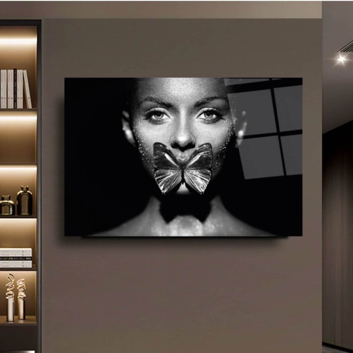 Woman with Butterflies Glass Painting - Artchi