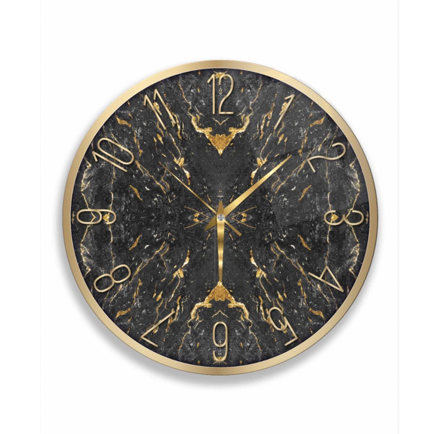 Marble Design Clock Glass Wall Art