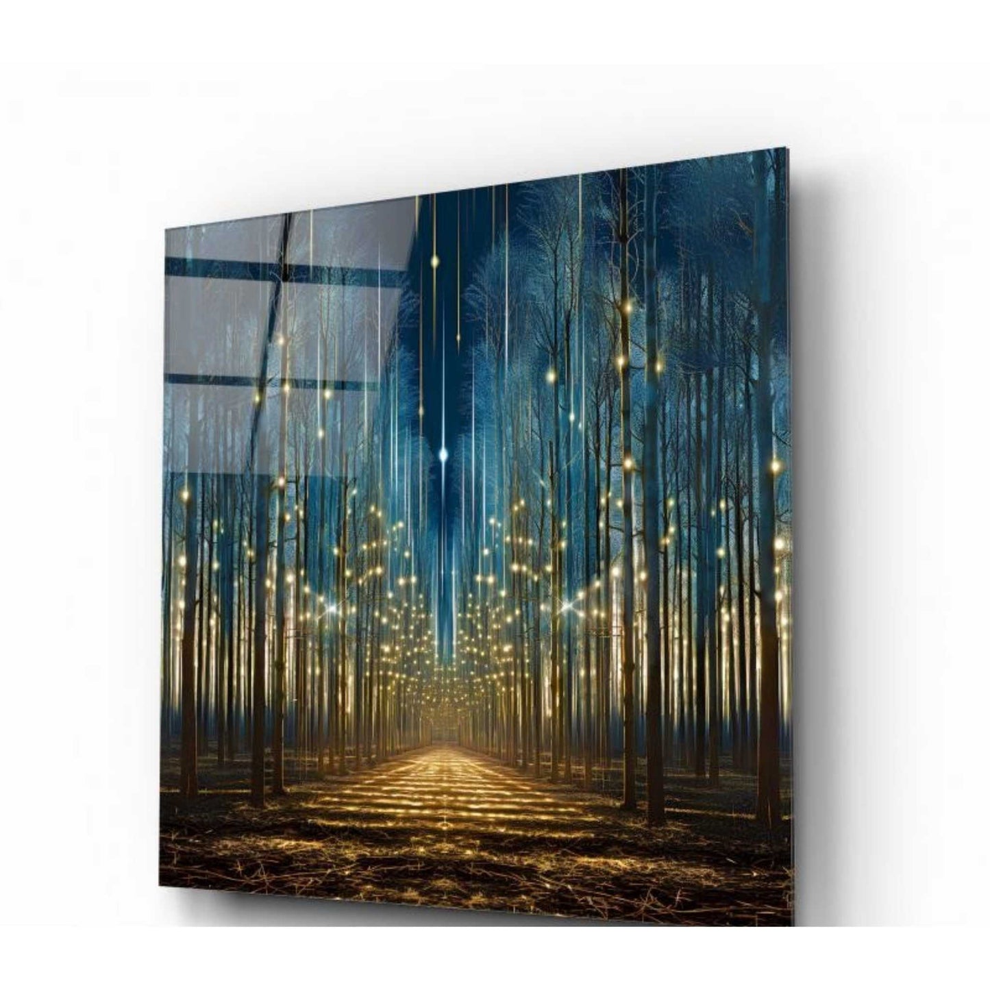 Starry Forest Glass Wall Art