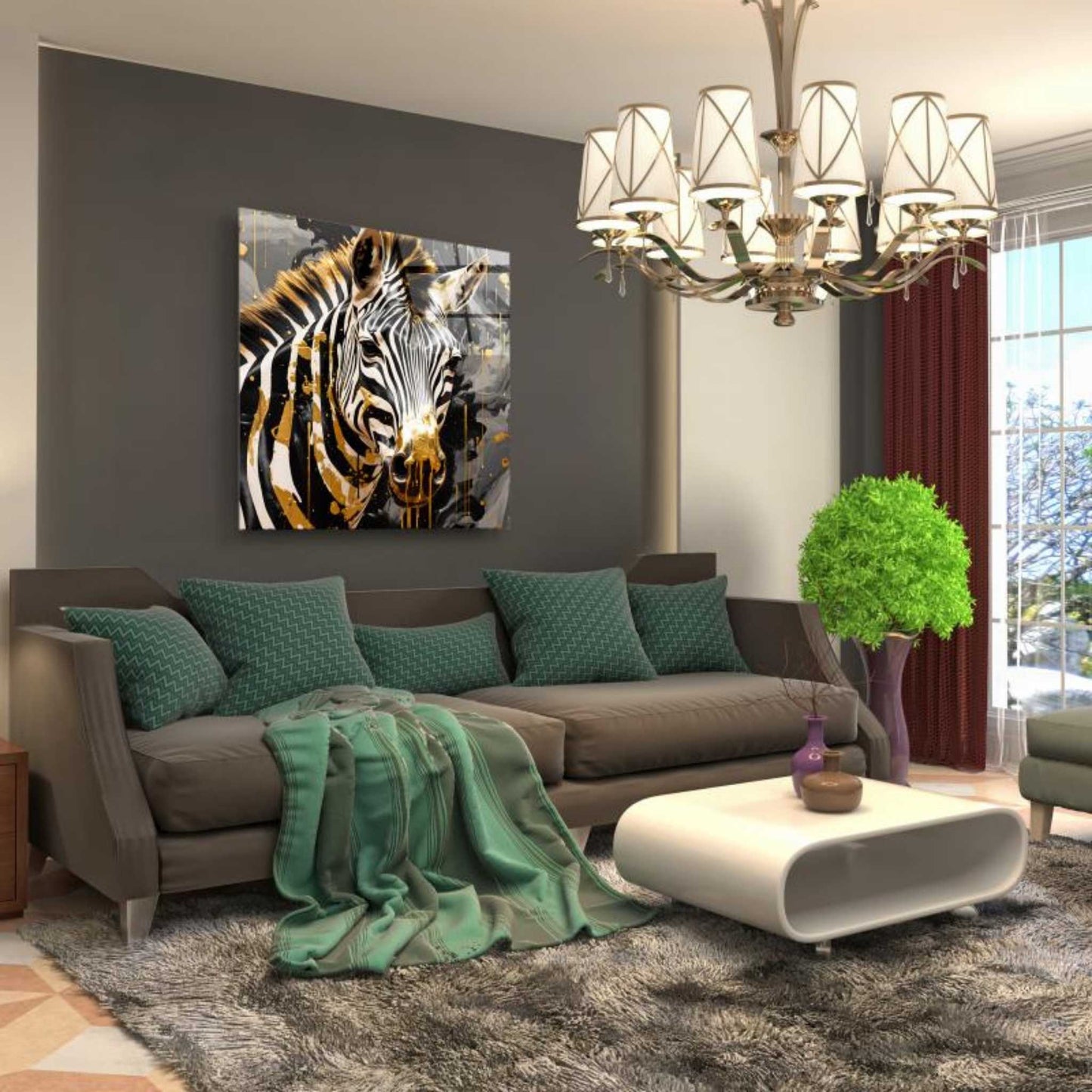 Zebra Glass Wall Art