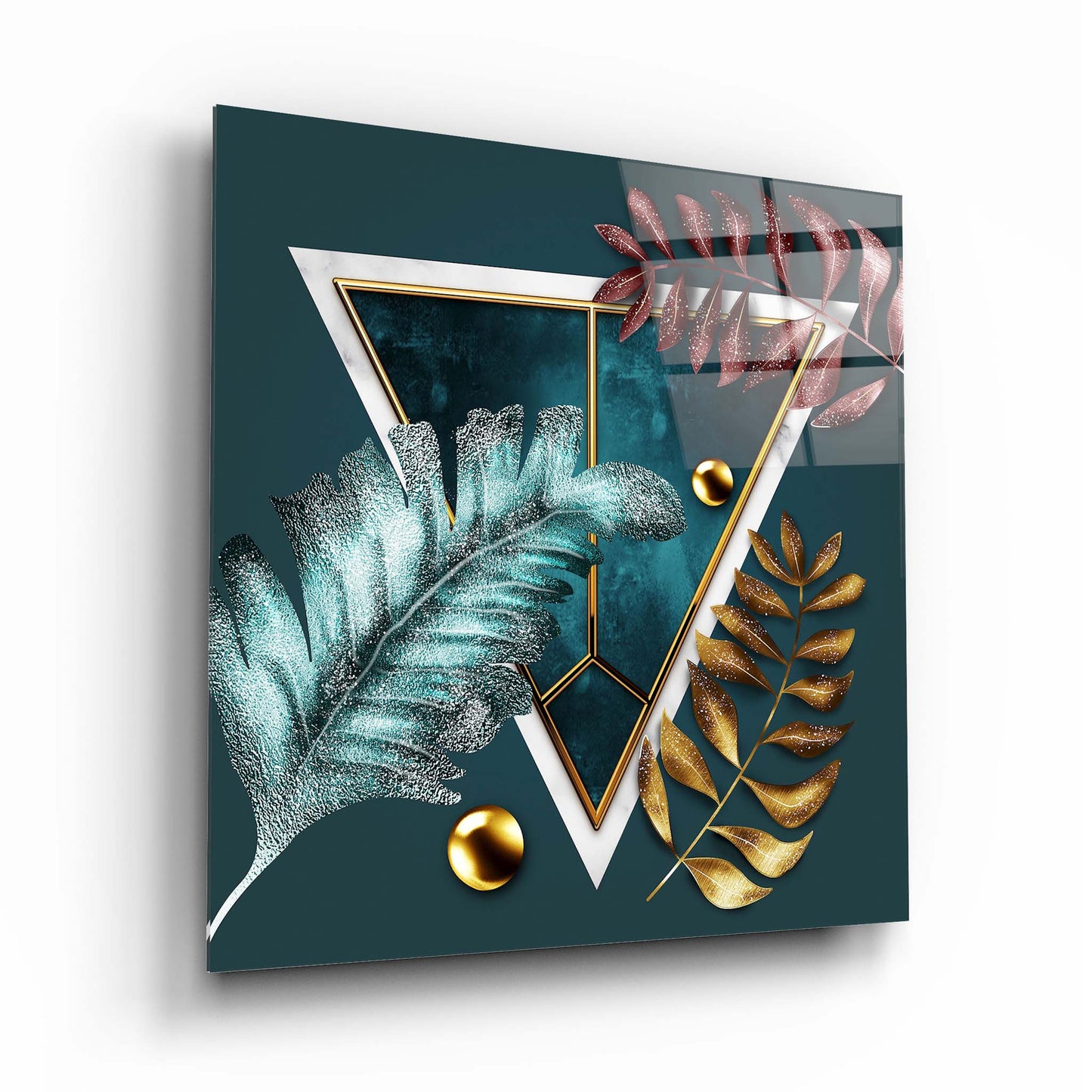 Leaves Glass Wall Art