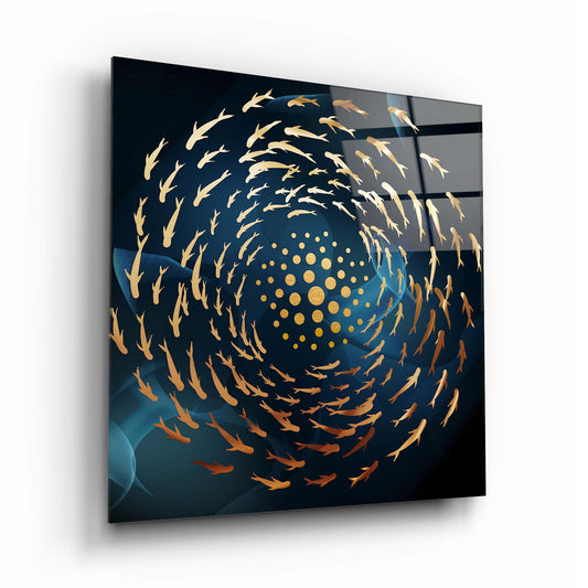 Fish Swirl Glass Wall Art