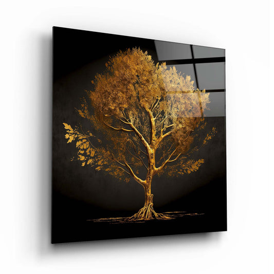 Gold Wood Glass Wall Art