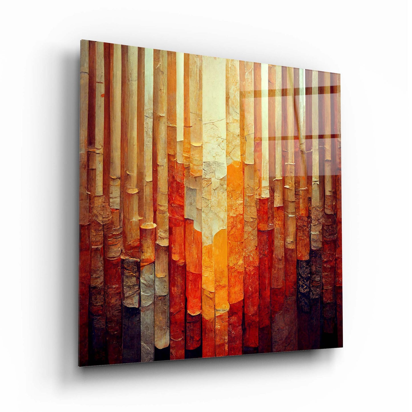 Abstract Orange Glass Wall Art