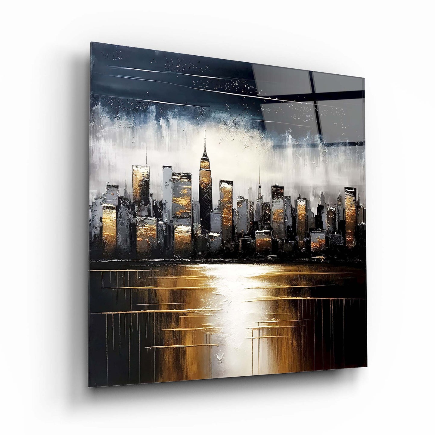 Cityscape Glass Wall Art Table