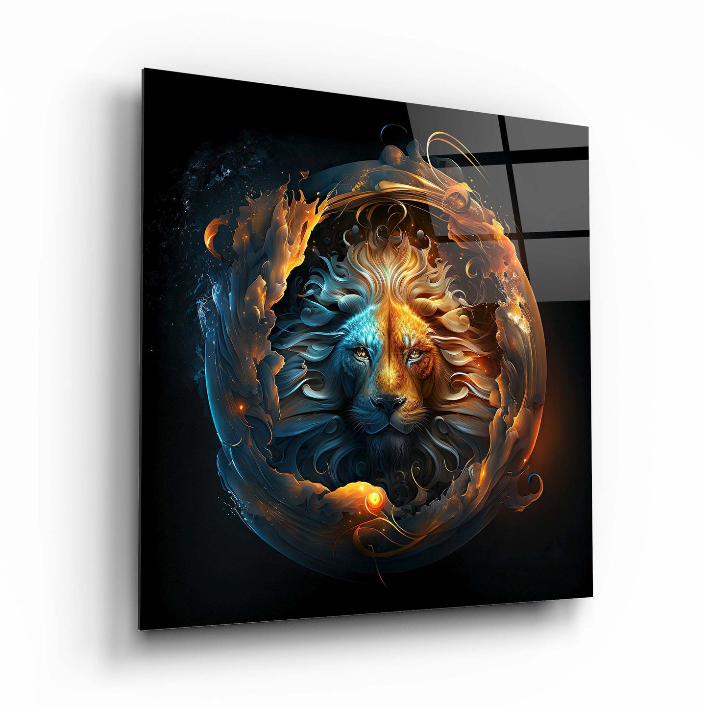 Lion Glass Wall Art 2