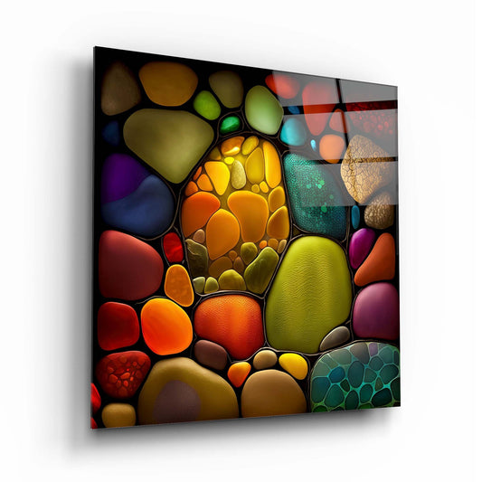 Colored Stained Glass Wall Art Table