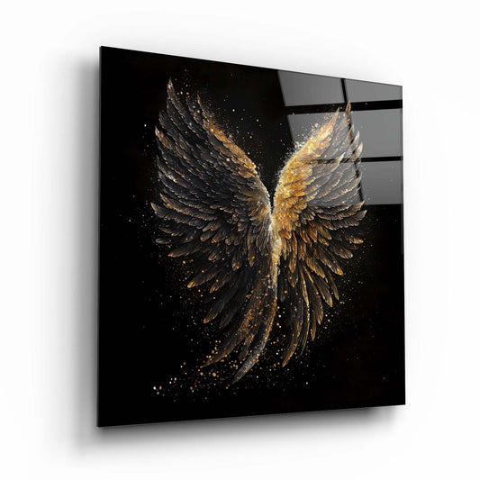 Gold Wing Glass Wall Art 2