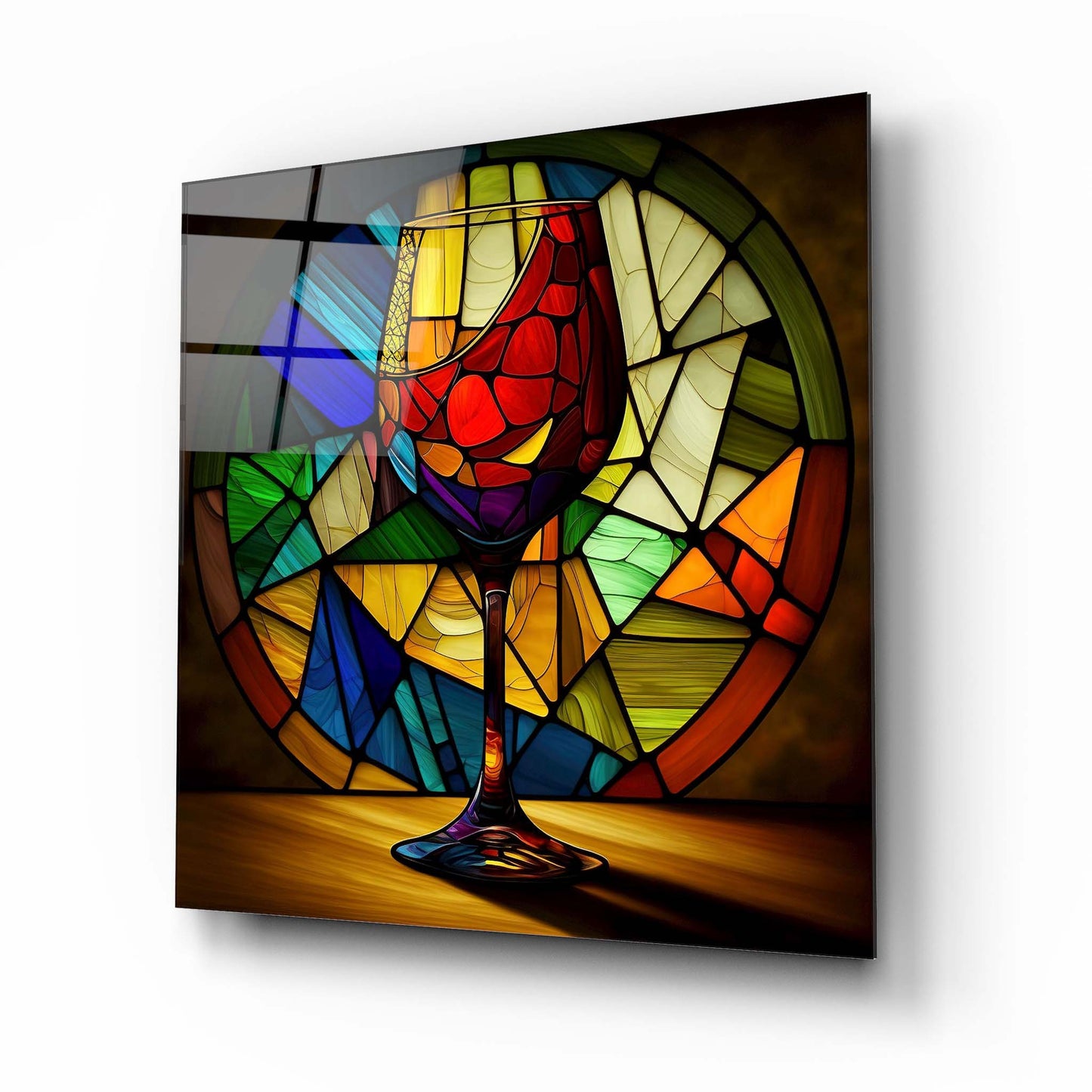 Stained Glass Goblet Glass Wall Art