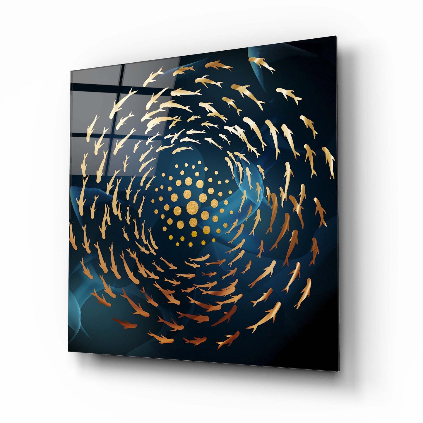 Fish Swirl Glass Wall Art