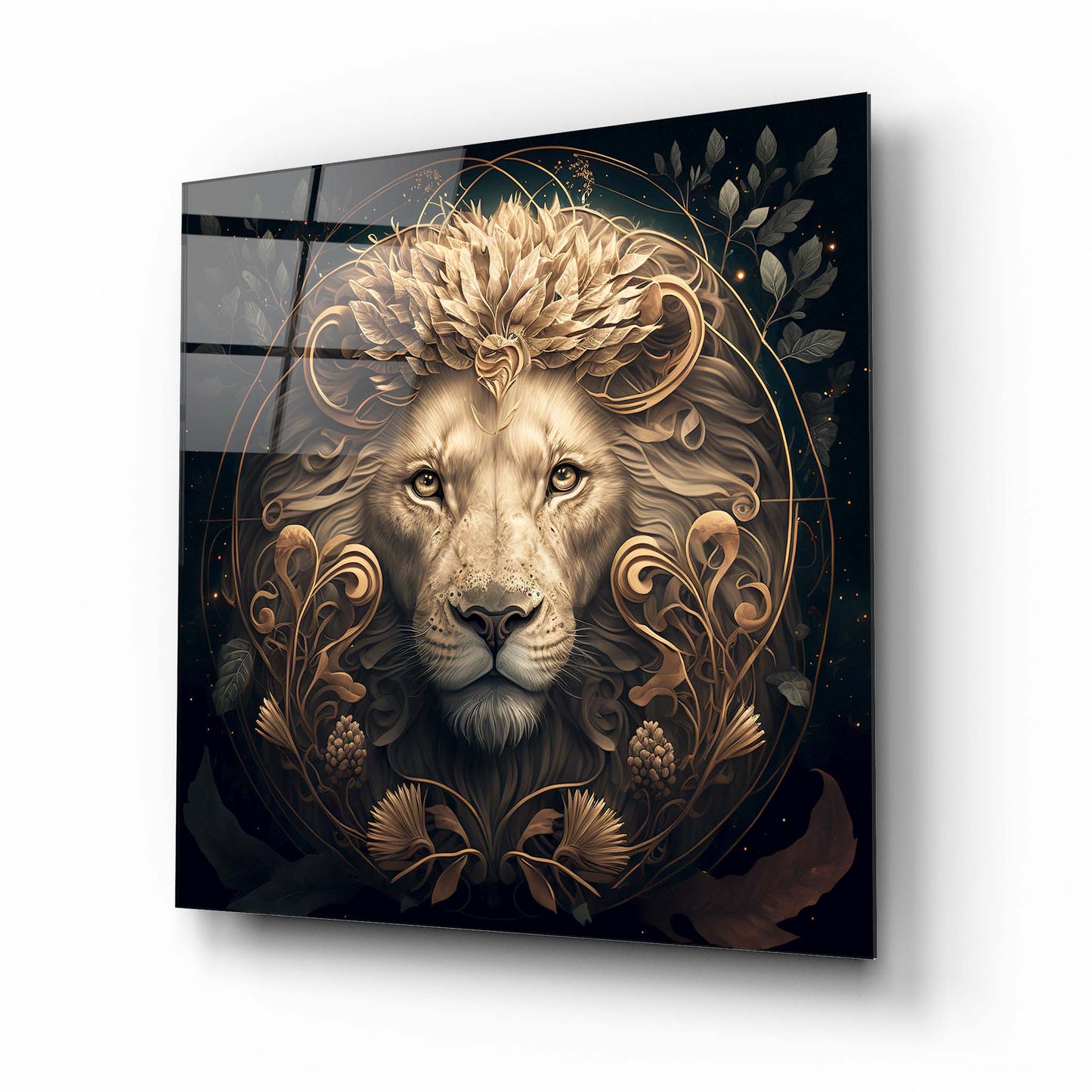 Lion Glass Wall Art