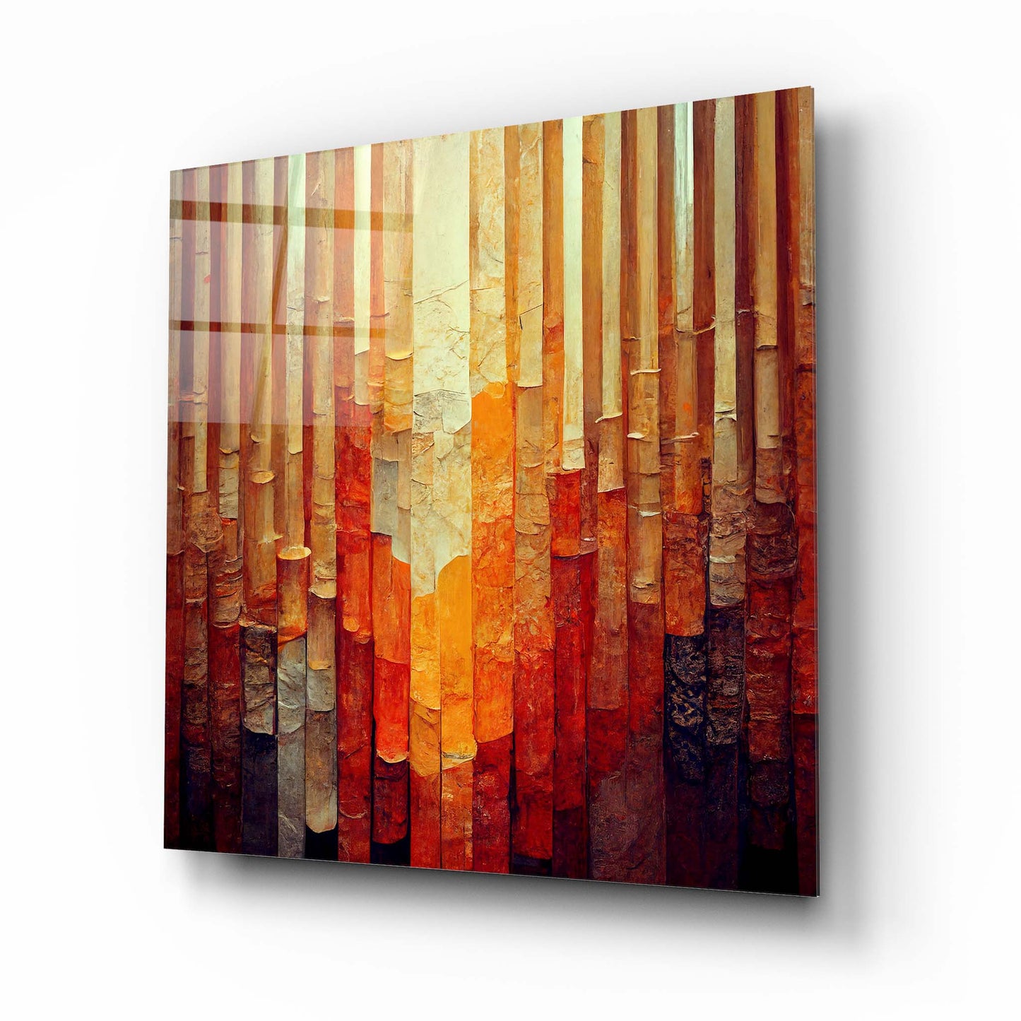 Abstract Orange Glass Wall Art