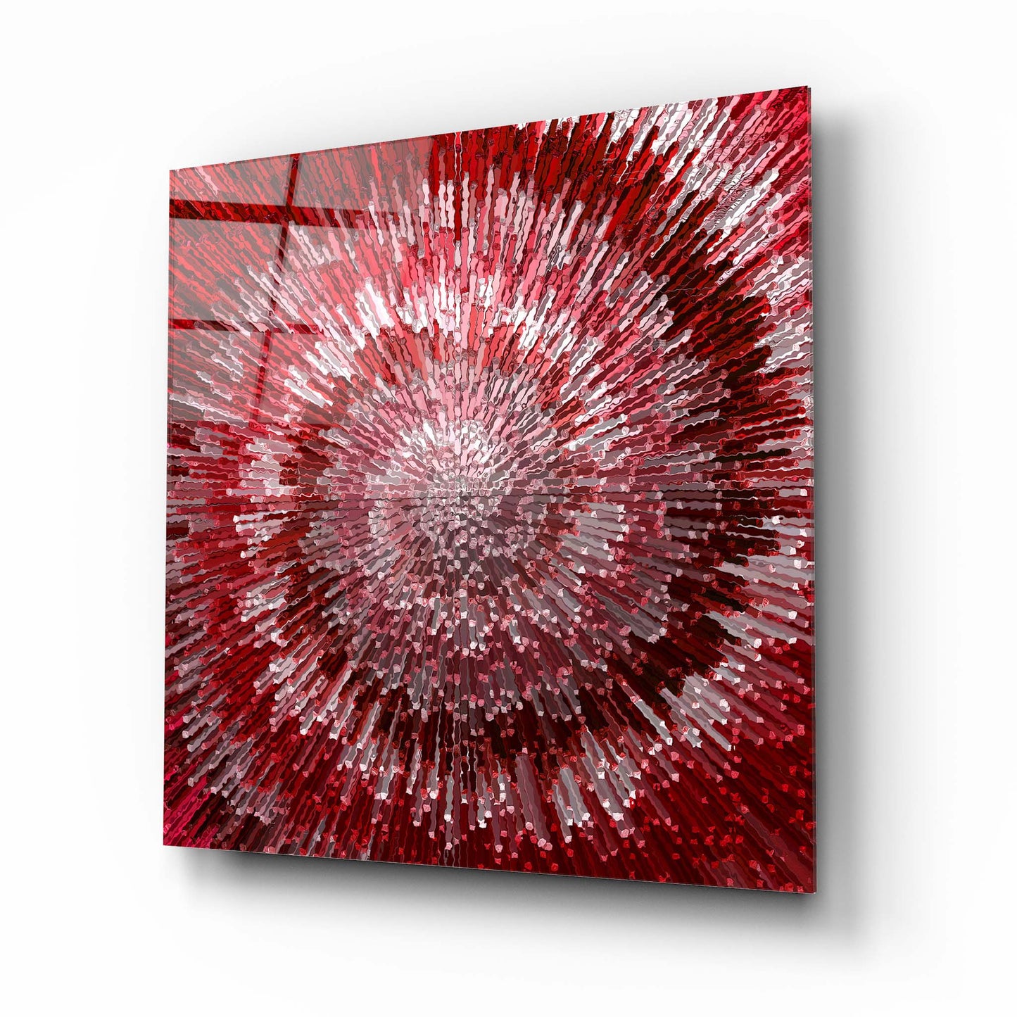 Abstract Red Glass Wall Art