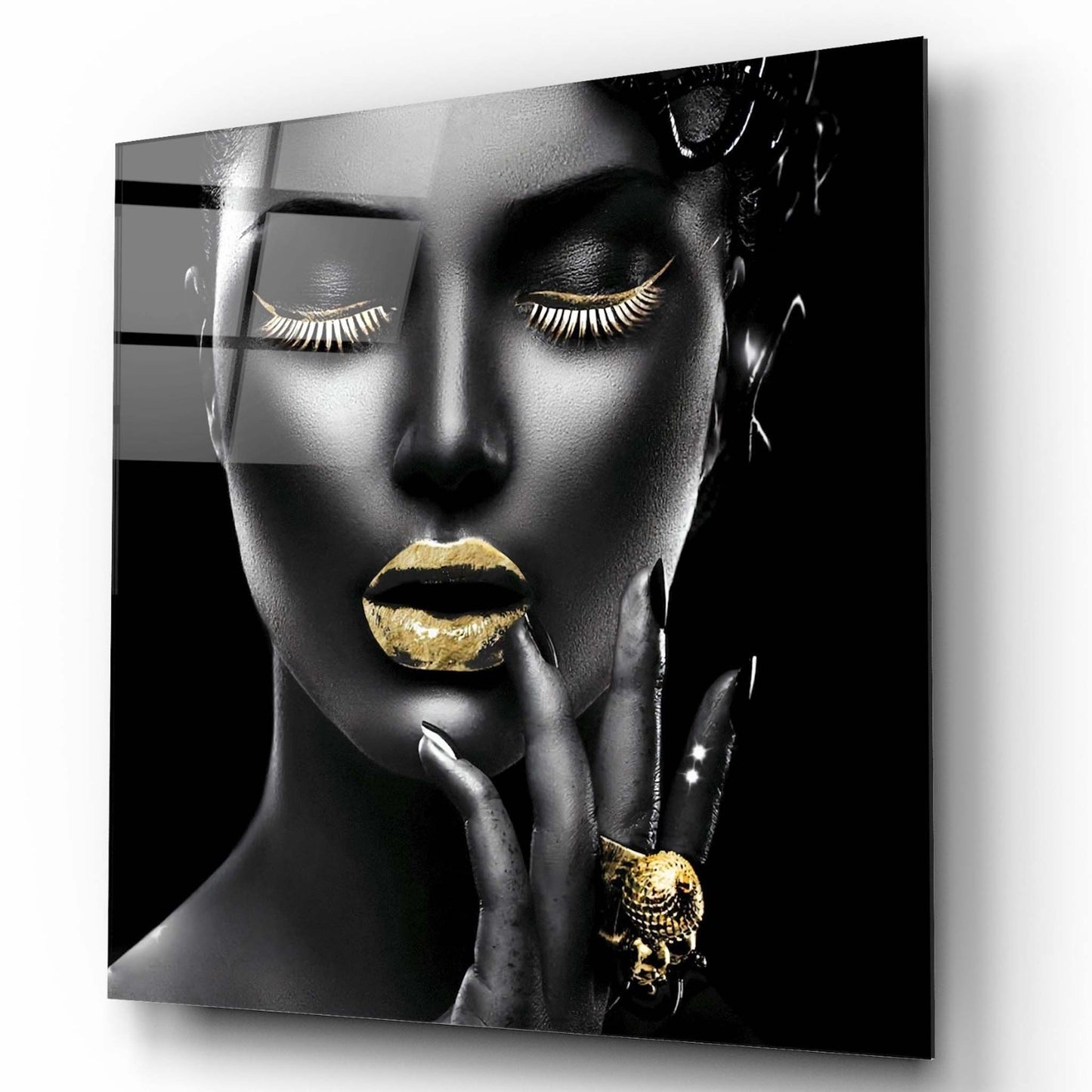 Woman Portrait Glass Wall Art