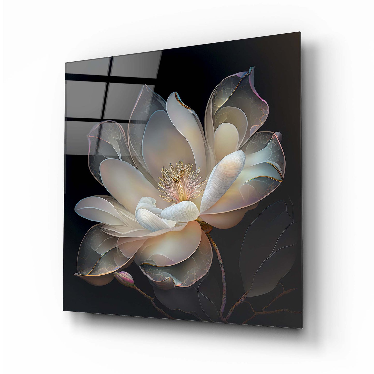 Lotus Flower Glass Wall Art 3