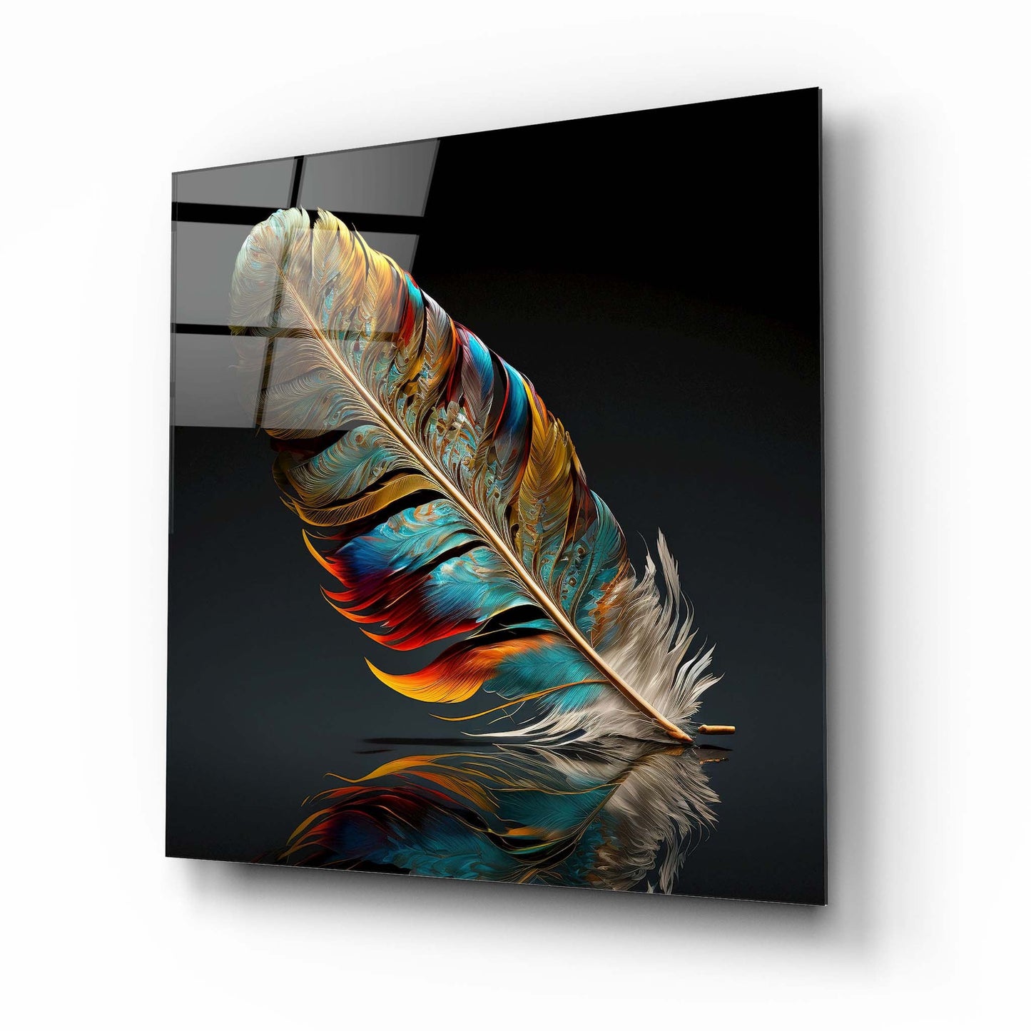 Feather Glass Wall Art