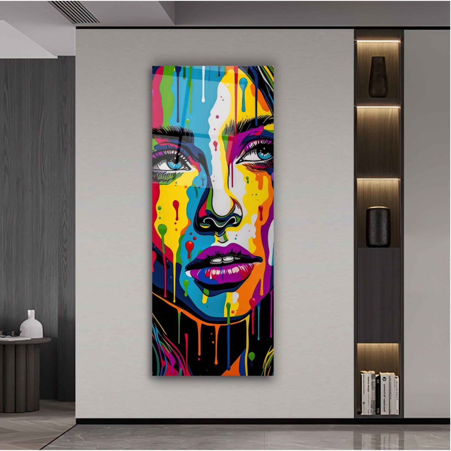 Colourful Face Glass Wall Art