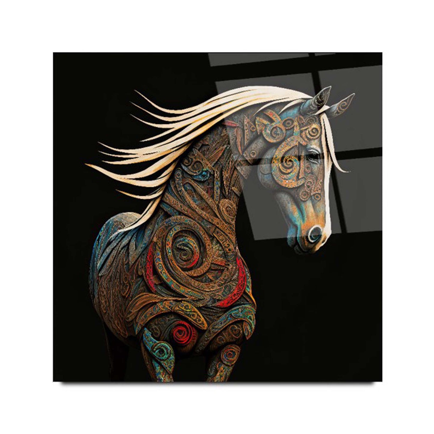 Horse Glass Wall Art 2