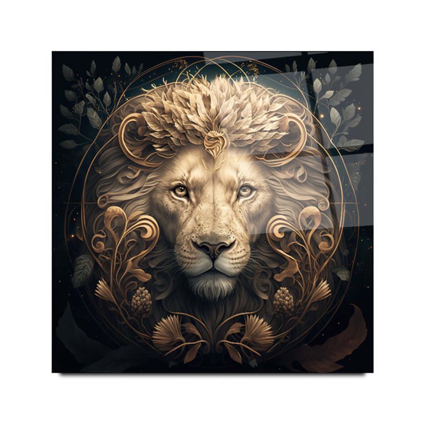 Lion Glass Wall Art