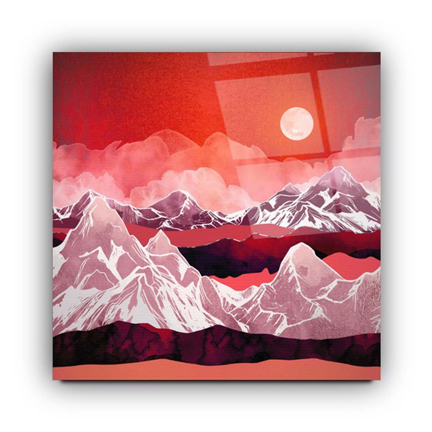 Mountain Landscape Glass Wall Art 2