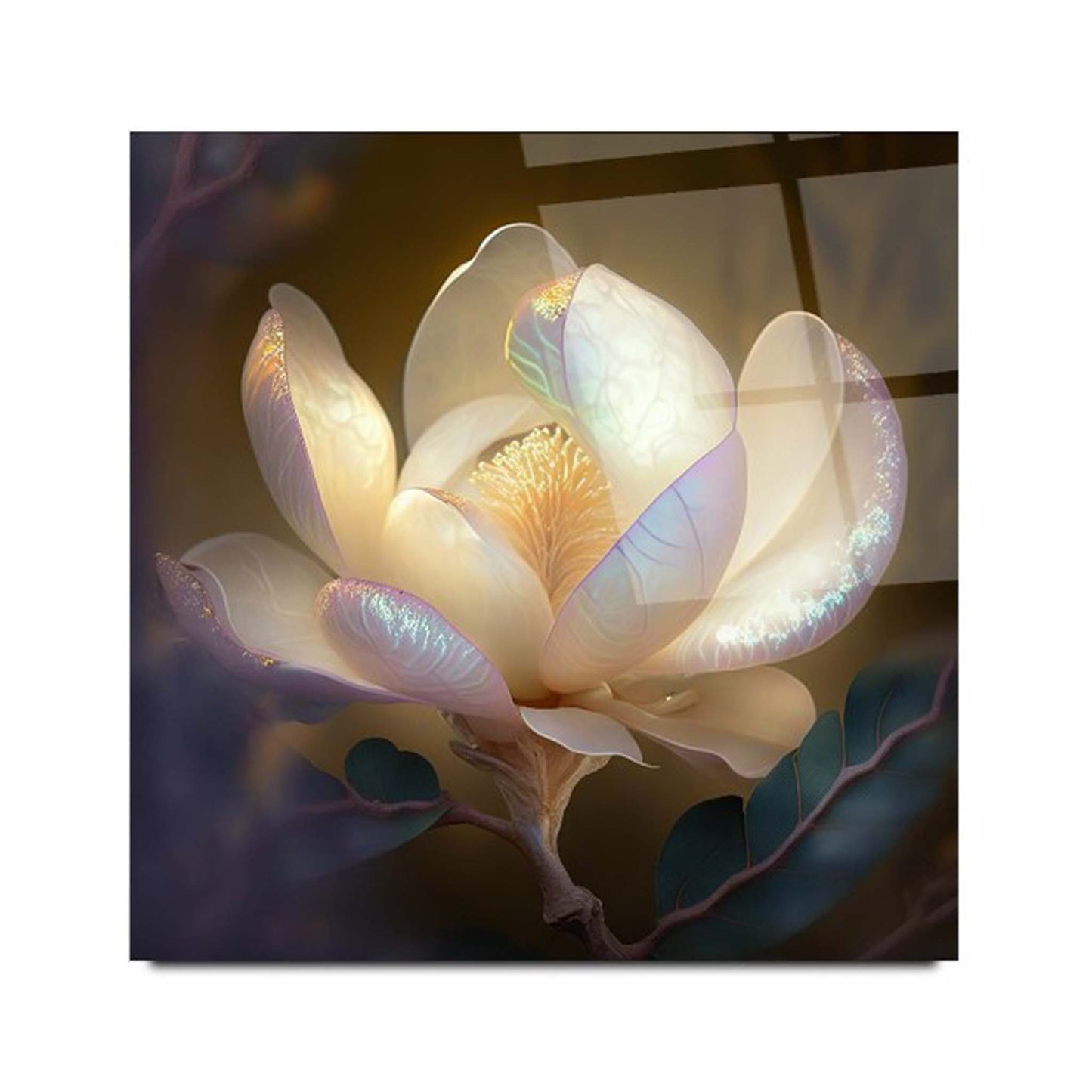 Lotus Flower Glass Wall Art 2