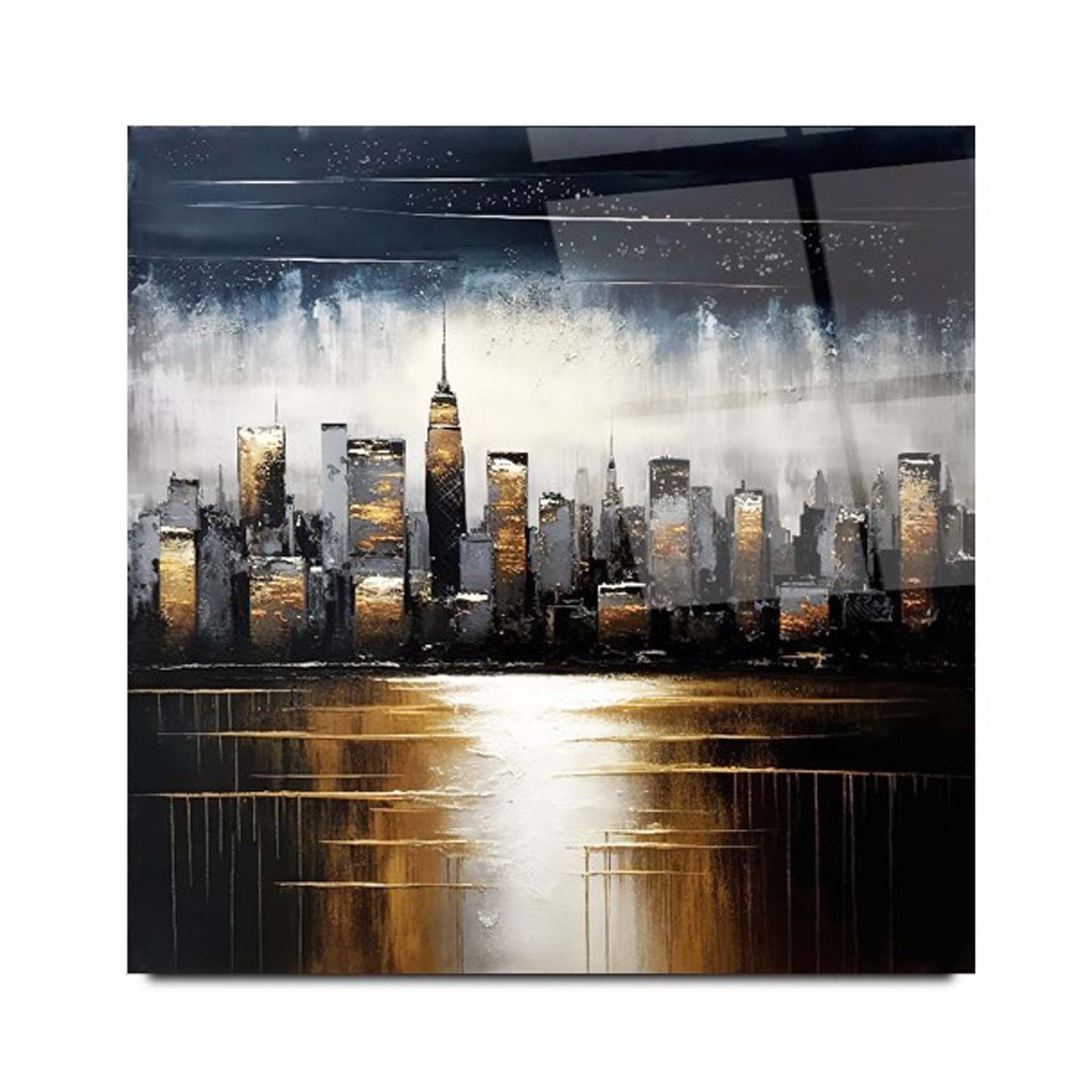 Cityscape Glass Wall Art Table