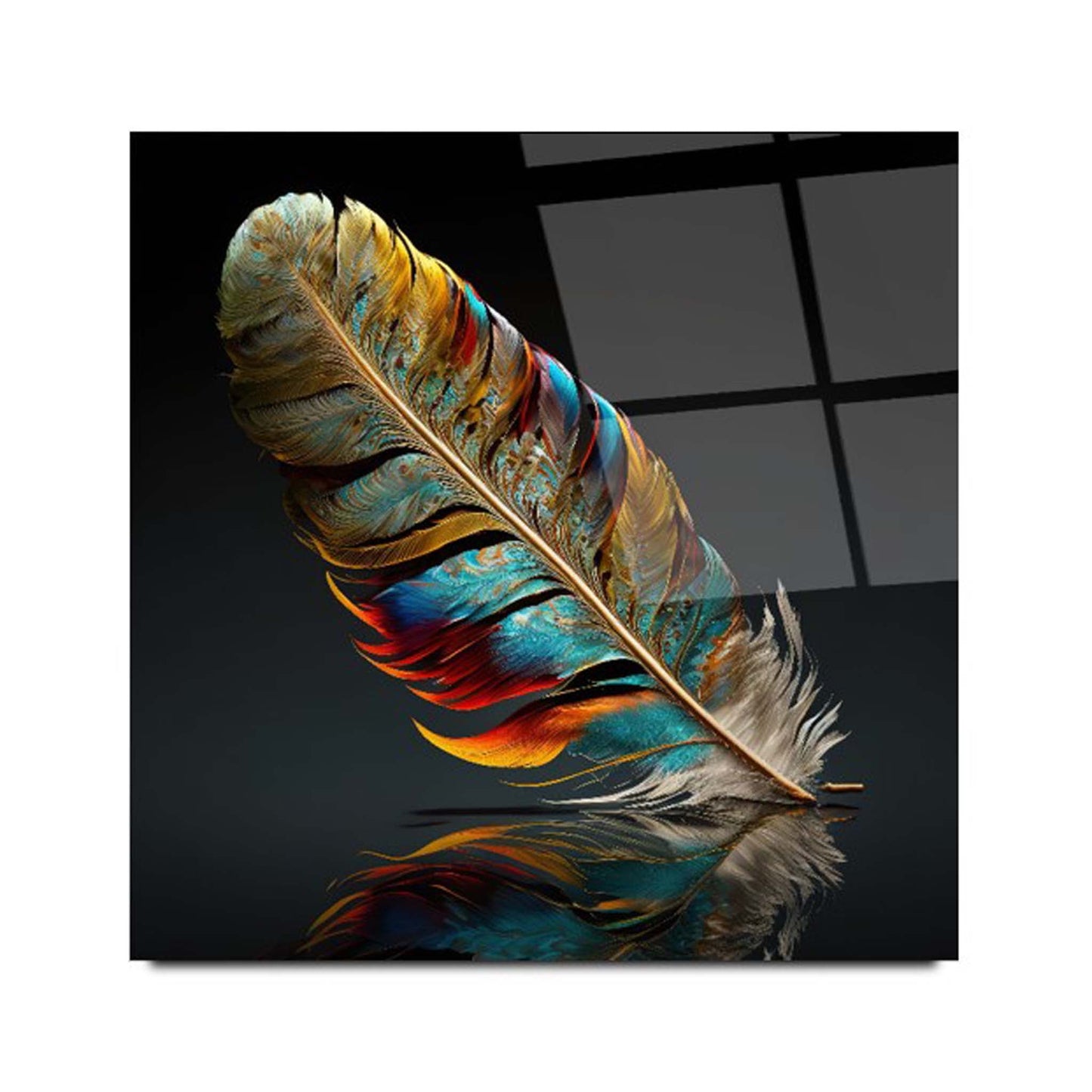 Feather Glass Wall Art