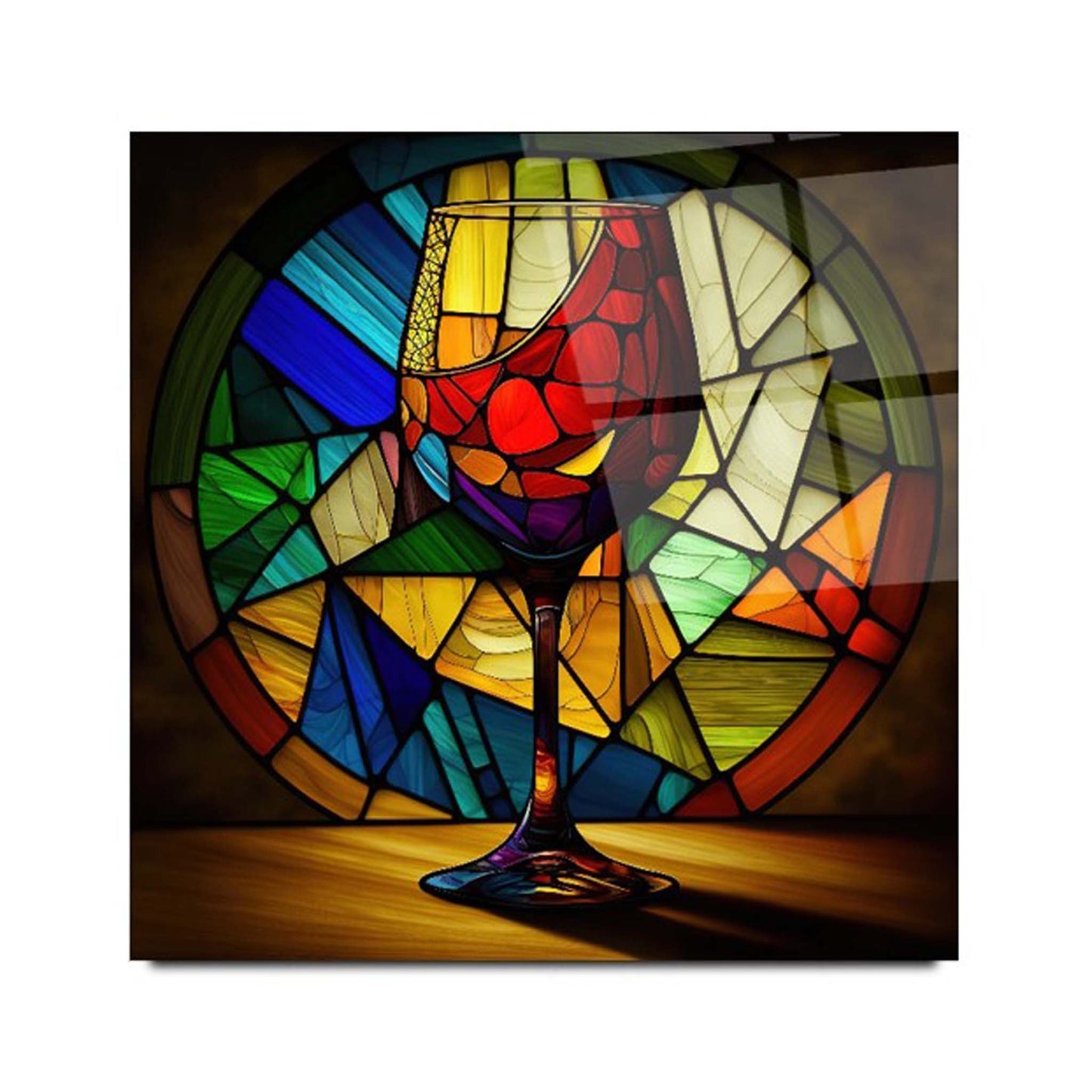 Stained Glass Goblet Glass Wall Art