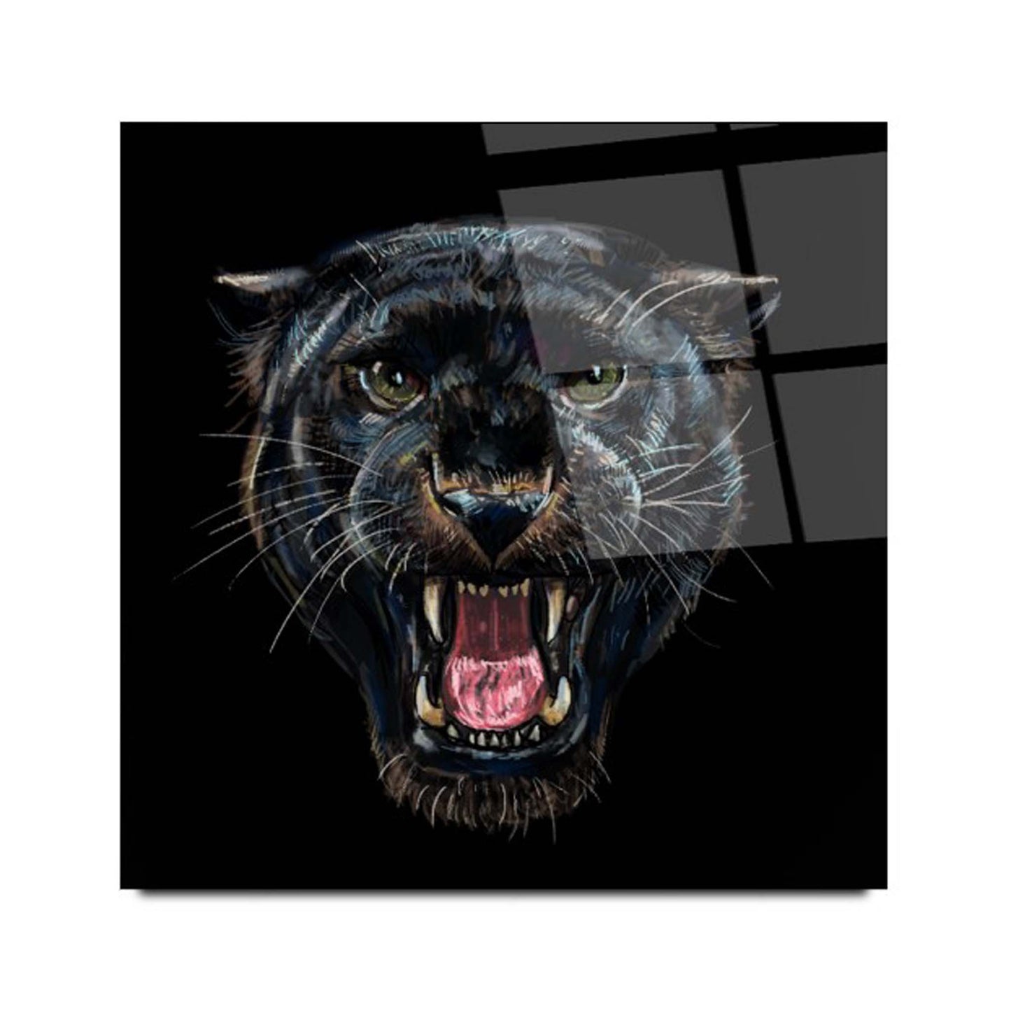 Panther Glass Wall Art 2