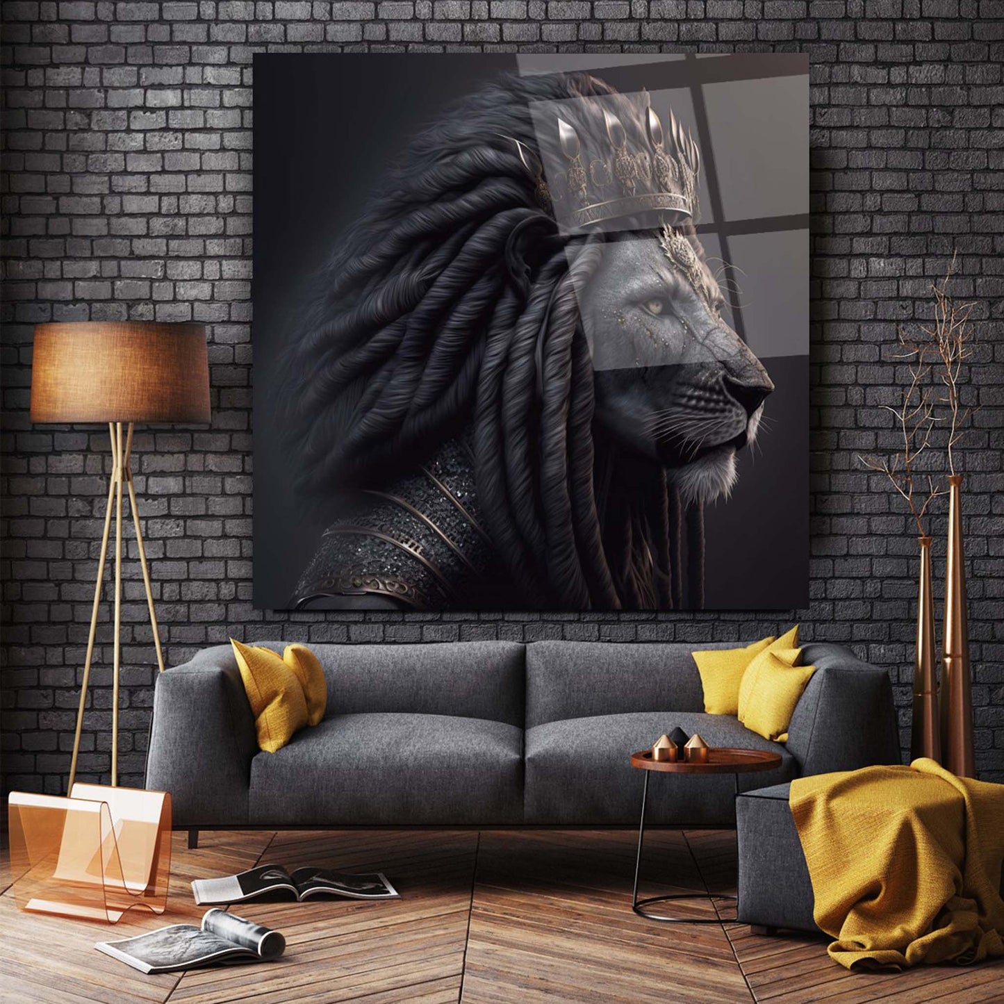 Lion Glass Wall Art 3