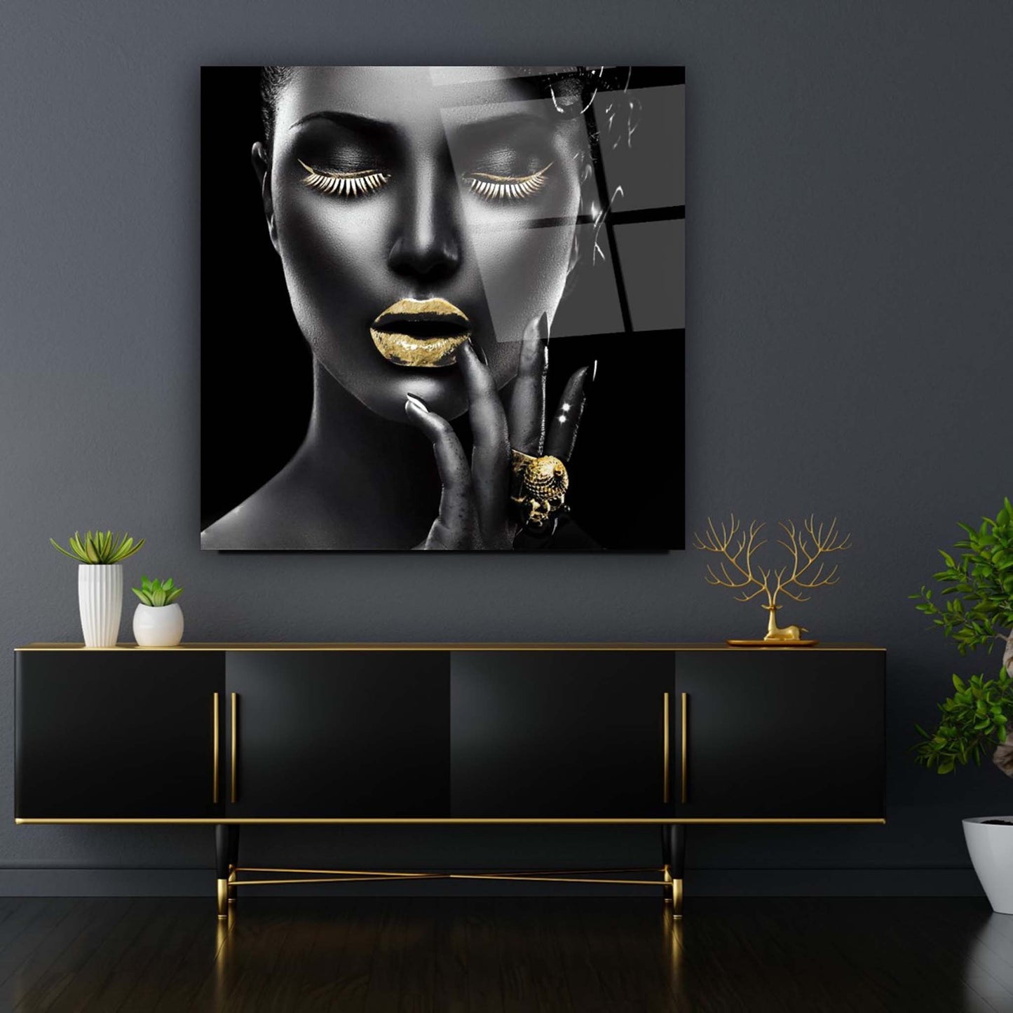 Woman Portrait Glass Wall Art