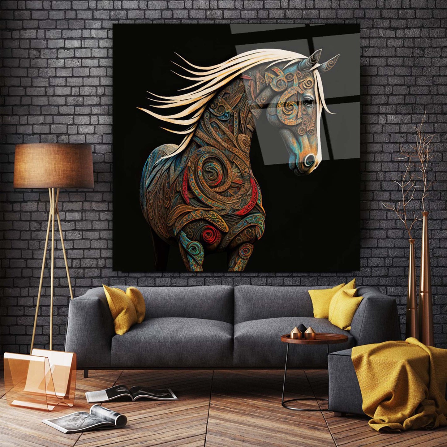 Horse Glass Wall Art 2