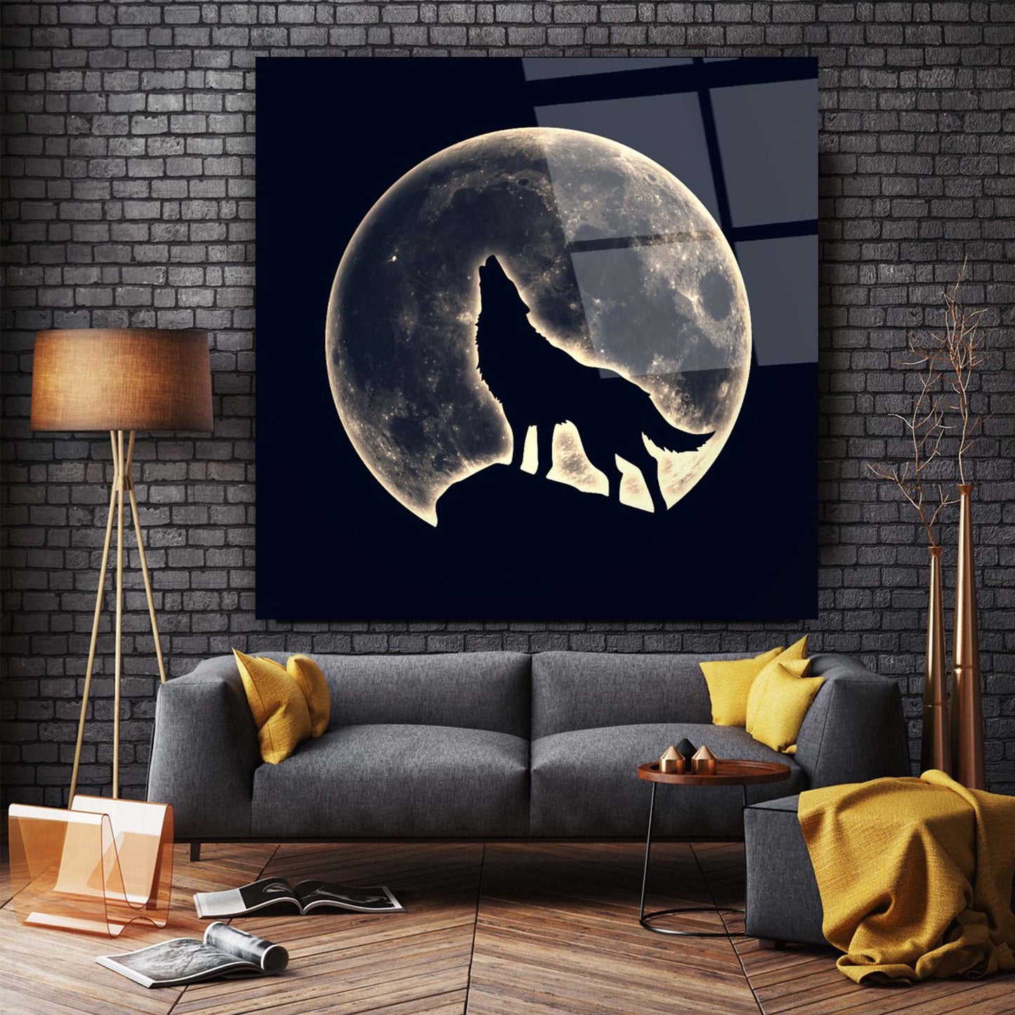 Wolf Glass Wall Art 3