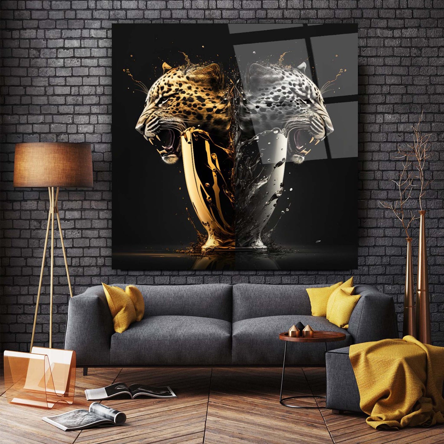 Leopard Glass Wall Art