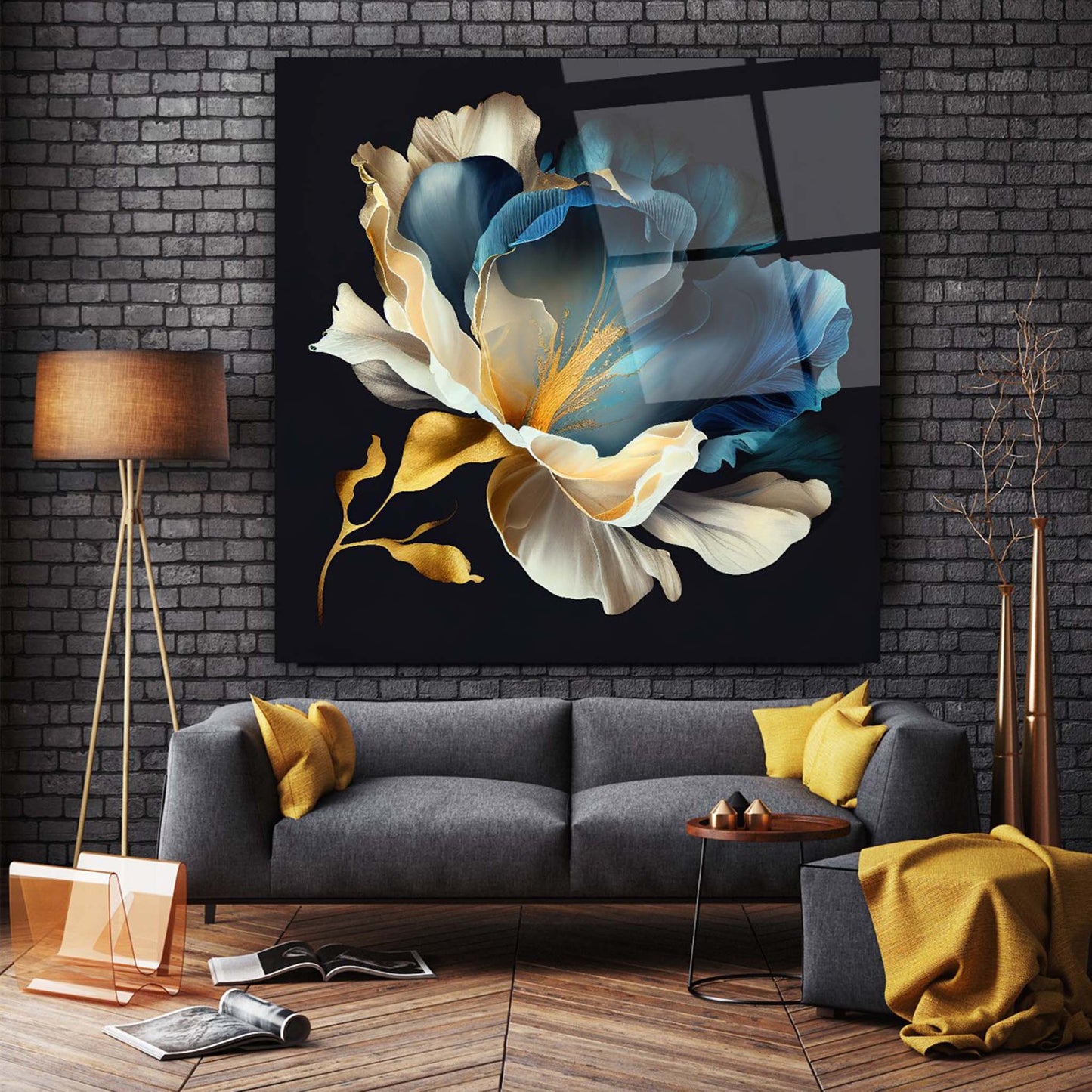 Flower Glass Wall Art 2