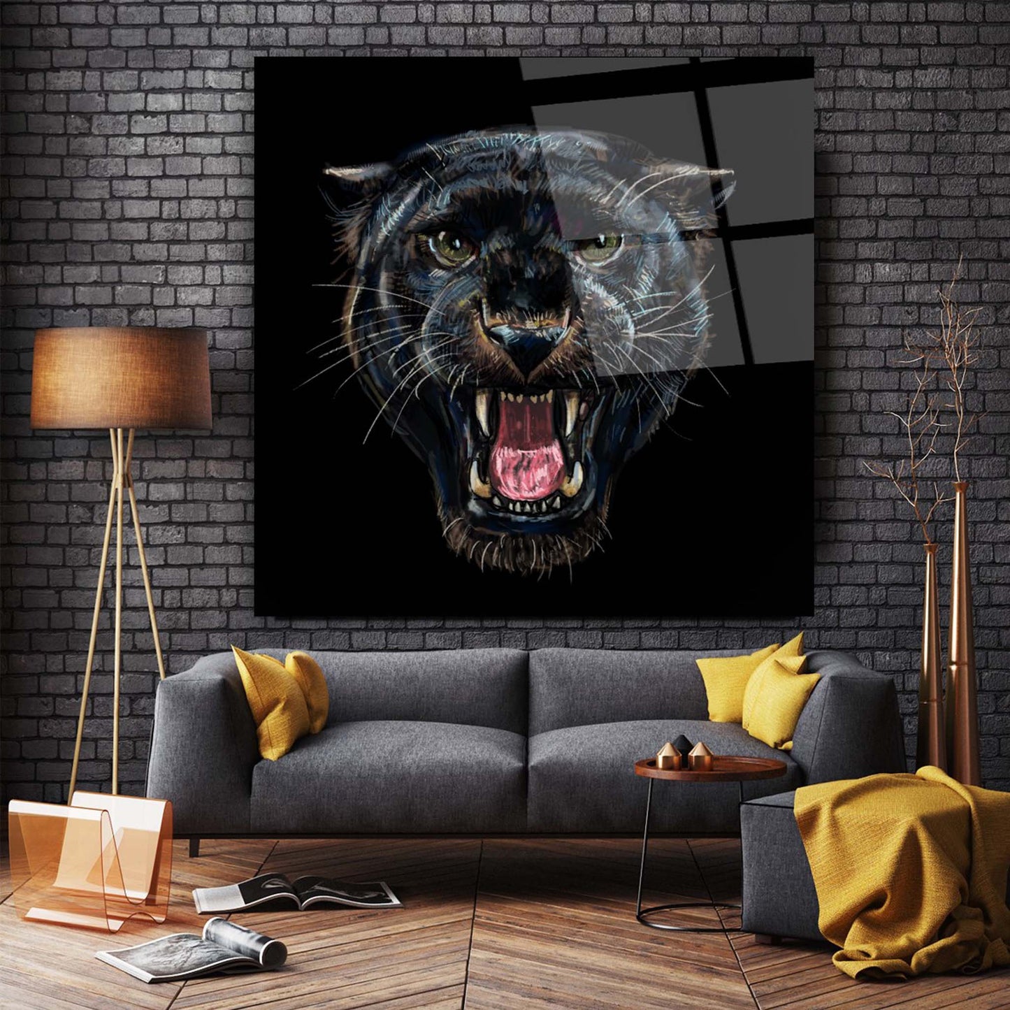 Panther Glass Wall Art 2