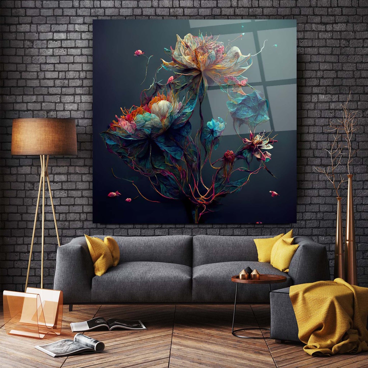 Flower Glass Wall Art