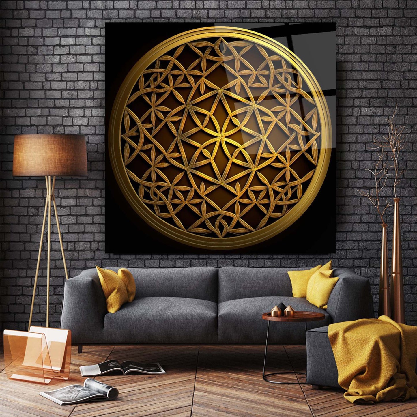 Flower of Life Glass Wall Art