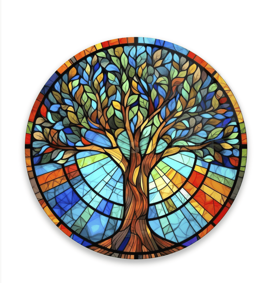 Tree of Life Rounded Glass Wall Art