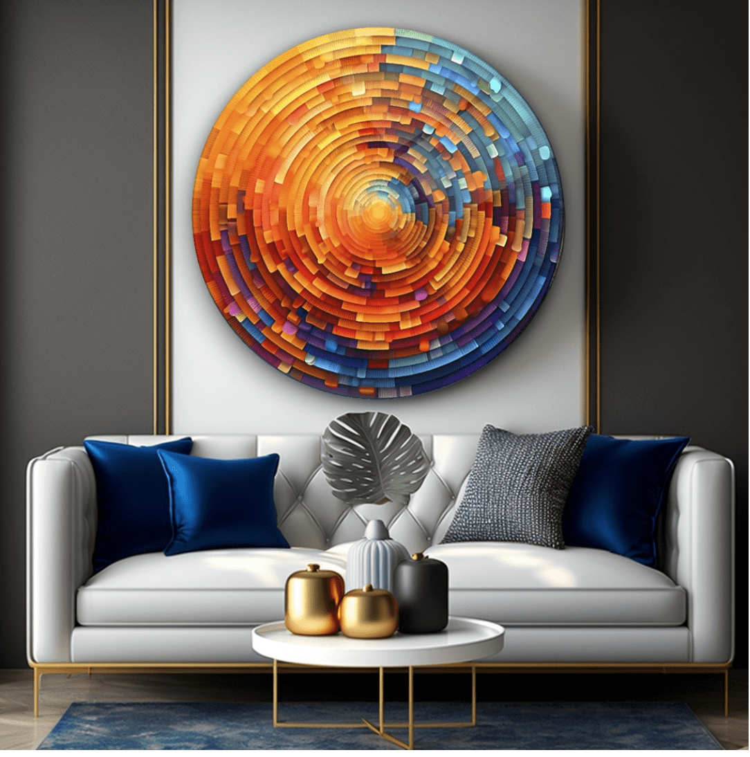 Colourful Infinity Glass Wall Art