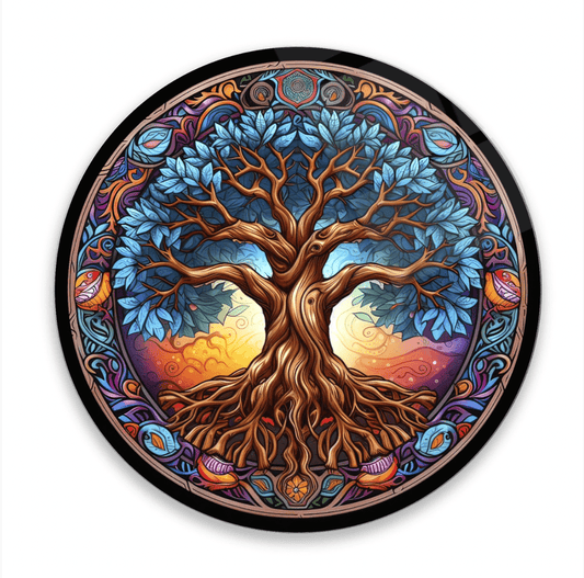 Colourful Tree Root Glass Wall Art